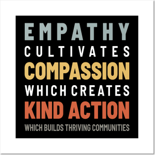 Empathy Compassion Kind Action Communities - Vintage Color Posters and Art